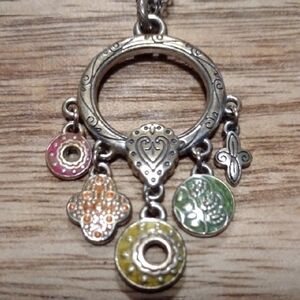 ❤️ Brighton Orange and Gold Charm Necklace